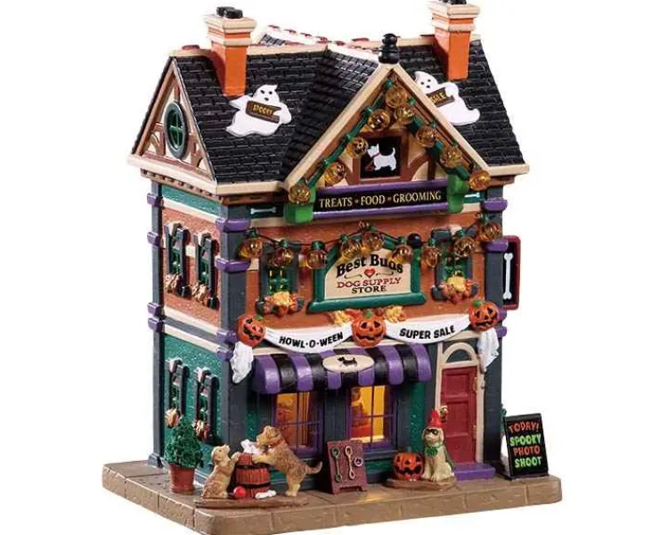 Lemax 95459 - Best Buds Dog Supply Store - Spooky Town Houses