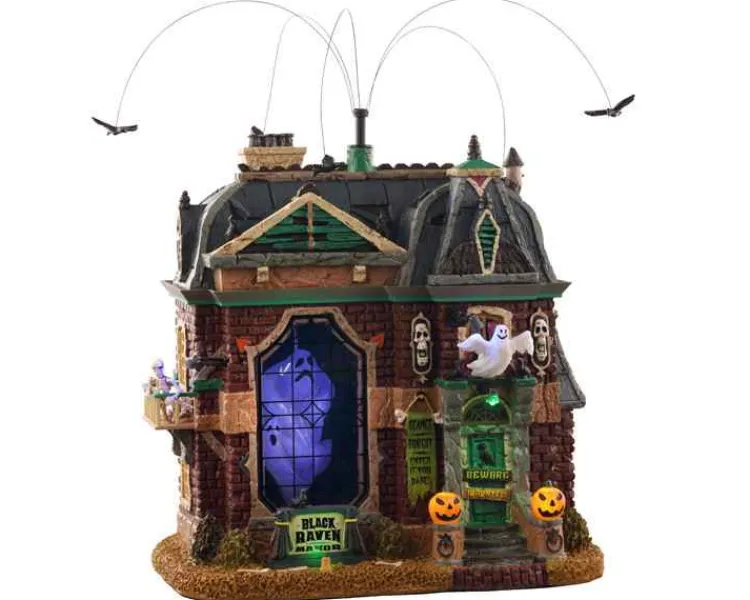 Lemax 05605 - Black Raven Manor, With 4.5V Adaptor - Spooky Town Houses