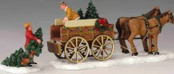 Lemax 43451 - Christmas Tree Wagon, Set Of 2 - Christmas Village Table Pieces