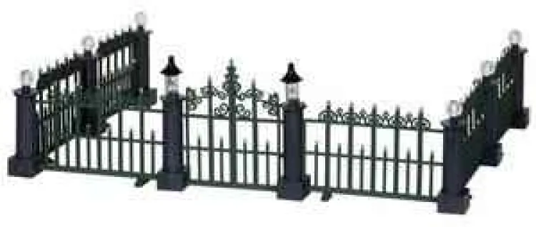 Lemax 24534 - Classic Victorian Fence, Set Of 7 - Christmas Village Misc. Accessories