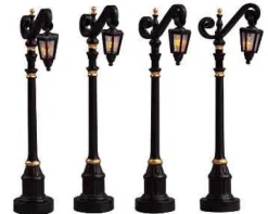 Lemax 54313 - Colonial Street Lamp, Set Of 4 (4.5V) - Christmas Village Misc. Accessories