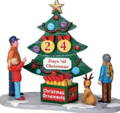 Lemax 33011 - Countdown Tree, Set Of 7 - Christmas Village Table Pieces