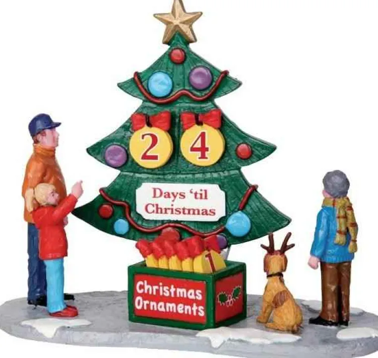 Lemax 33011 - Countdown Tree, Set Of 7 - Christmas Village Table Pieces