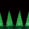 Lemax 94518 - Crystal Lighted Tree, 3 Color Changeable, Small, Set/4, Battery-Operated (4.5-Volt) - Trees