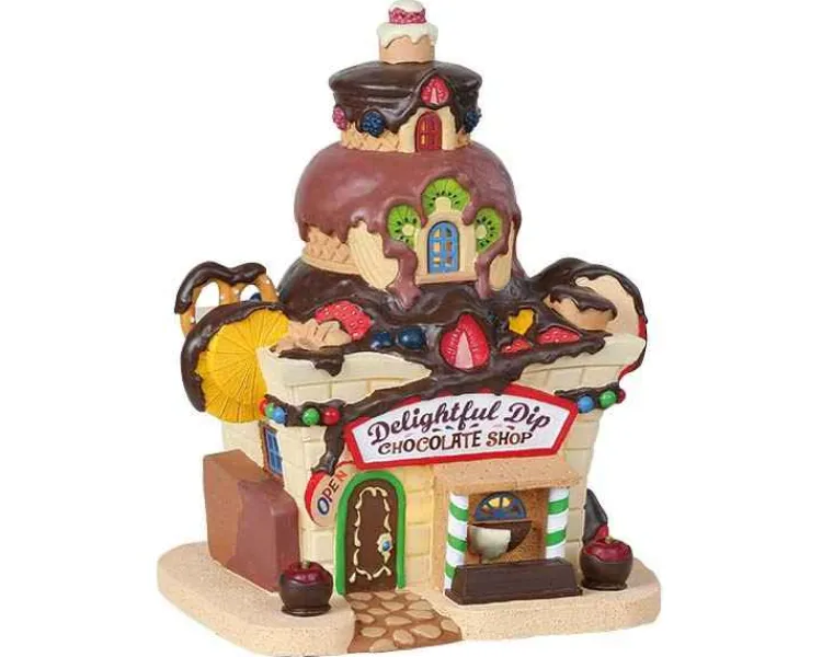 Lemax 85382 - Delightful Dip Chocolate Shop, Battery-Operated (4.5V) - Sugar N Spice Houses