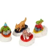 Lemax 22121 - Dog Snow Saucer Fun, Set Of 4 - Christmas Village Figurines