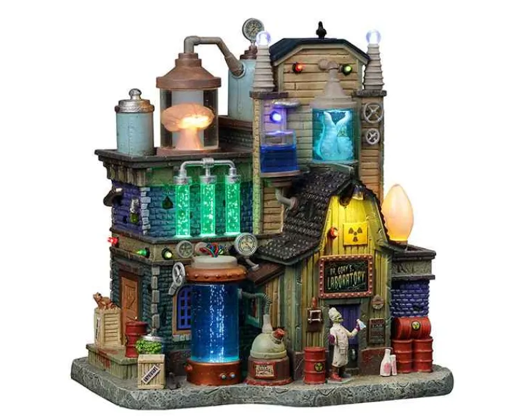 Lemax 25844 - Dr. Gory's Laboratory, With 4.5-Volt Adaptor - Spooky Town Halloween Village Houses & Buildings