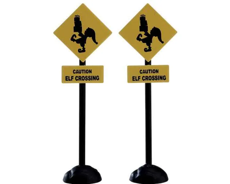 Lemax 74238 - Elf Crossing Sign, Set Of 2 - Misc. Accessories