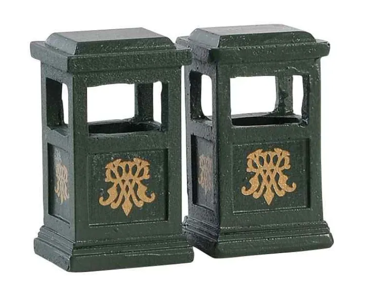 Lemax 84386 - Green Trash Can, Set Of 2 - Misc. Accessories