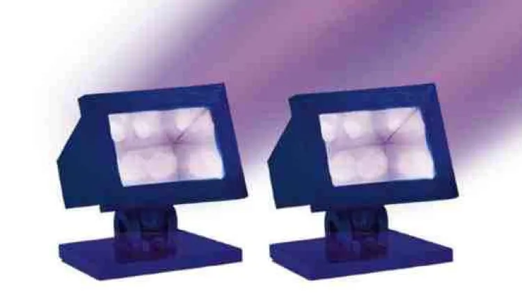 Lemax 34974 - Halloween Purple Light, Set Of 2, Battery-Operated - Spooky Town Halloween Village Accessories