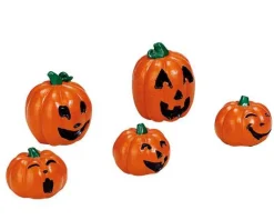 Lemax 74239 - Happy Pumpkin Family, Set Of 5 - Spooky Town Accessories