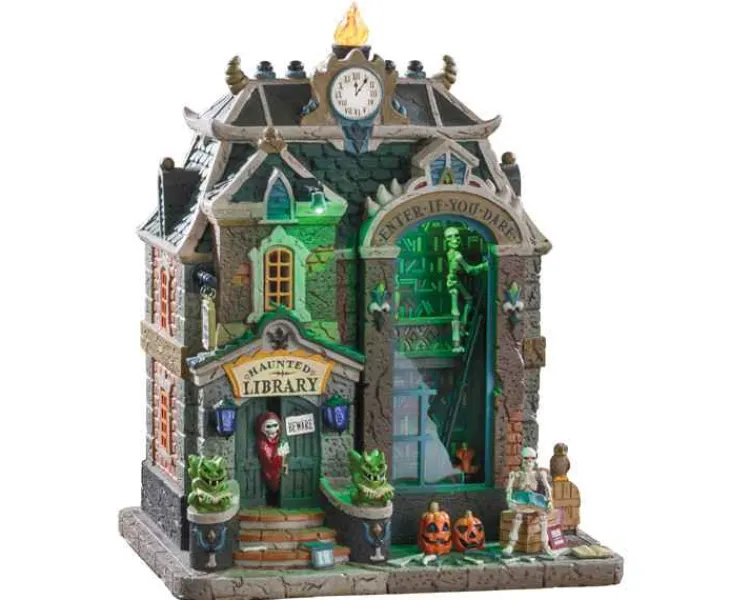 Lemax 95441 - Haunted Library, With 4.5-Volt Adaptor - Spooky Town Houses
