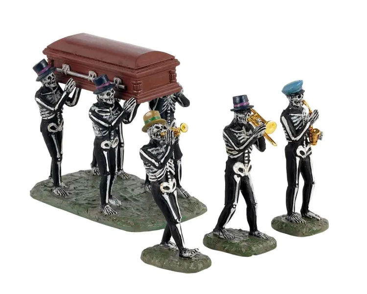 Lemax 13554 - Jazz Funeral, Set Of 4 - Spooky Town Accessories
