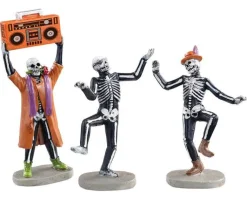 Lemax 12044 - Jitterbones Dance Party, Set Of 3 - Spooky Town Halloween Village Figurines