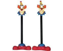 Lemax 64056 - Killer Clown Lamp Post, Set Of 2, Battery-Operated (4.5 Volts) - Spooky Town Accessories