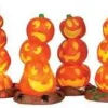 Lemax 34623 - Light Up Pumpkin Stack, Set Of 4, Battery-Operated (4.5V) - Spooky Town Halloween Village Accessories