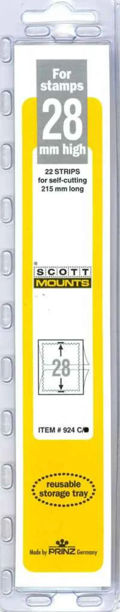 Scott 28 Mm X 215 Mm Strip Clear Mount (22 Mounts)
