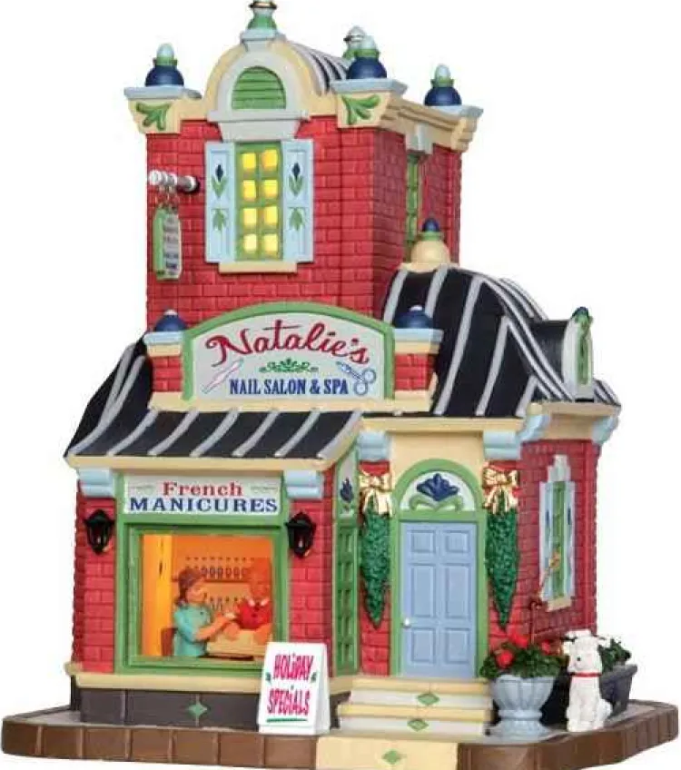 Lemax 45686 - Natalie's Nail Salon & Spa - Caddington Village Christmas Houses & Buildings