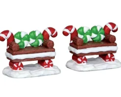 Lemax 44812 - Peppermint Cookie Bench, Set Of 2 - Misc. Accessories