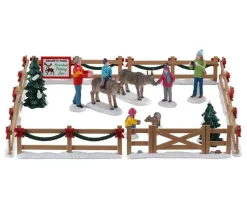 Lemax 93434 - Reindeer Petting Zoo, Set Of 17 - Table Pieces