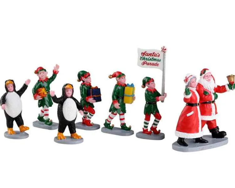 Lemax 23592 - Santa's Elf Parade, Set Of 7 - Christmas Village Table Pieces