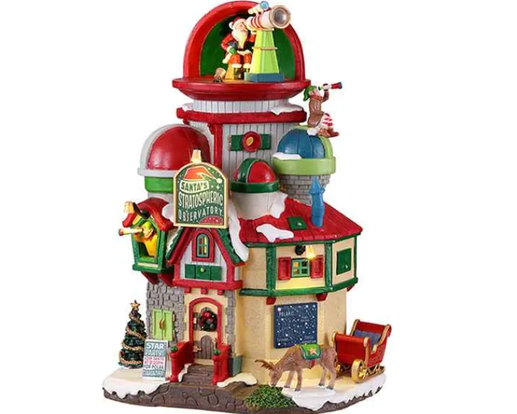Lemax 15801 - Santa's Stratospheric Observatory, Battery-Operated (4.5-Volt) - Santa's Wonderland Christmas Village Houses & Buildings