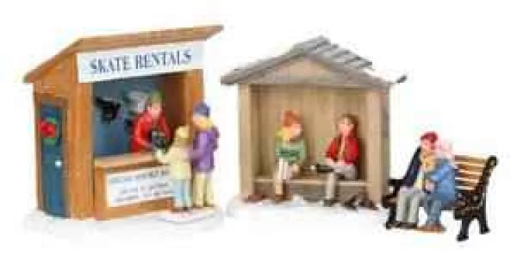 Lemax 03849 - Skate Rentals, Set Of 3 - Christmas Village Table Pieces
