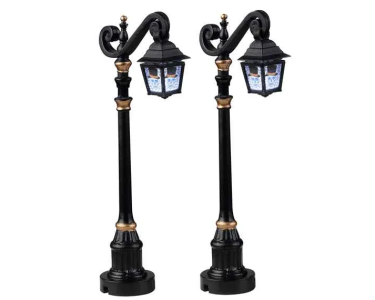 Lemax 24987 - Skeleton Deco Lamp, Set Of 2, Battery-Operated (4.5-Volt) - Spooky Town Halloween Village Accessories