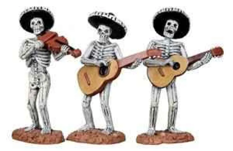Lemax 12884 - Skeleton Mariachi Band, Set Of 3 - Spooky Town Halloween Village Figurines