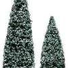 Lemax 34665 - Snowy Juniper Tree, Medium & Small, Set Of 2 - Christmas Village Trees