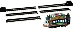 Lemax 44749 - Spooky Town Trolley, Set Of 6, Battery-Operated (4.5-Volt) - Spooky Town Halloween Village Accessories