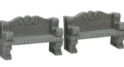 Lemax 74612 - Stone Bench, Set Of 2 - Christmas Village Misc. Accessories