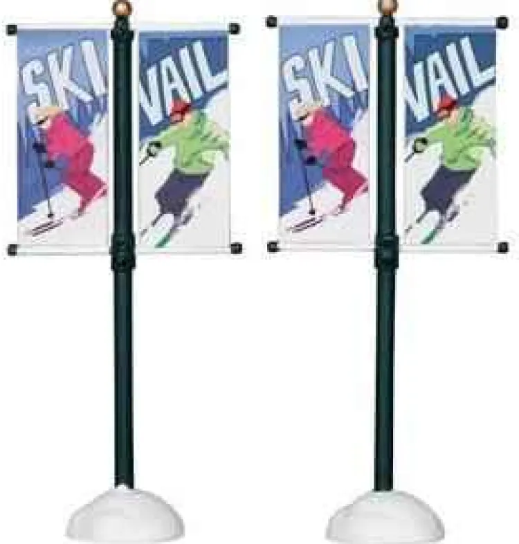 Lemax 24496 - Street Pole Banner, Set Of 2 - Christmas Village Misc. Accessories