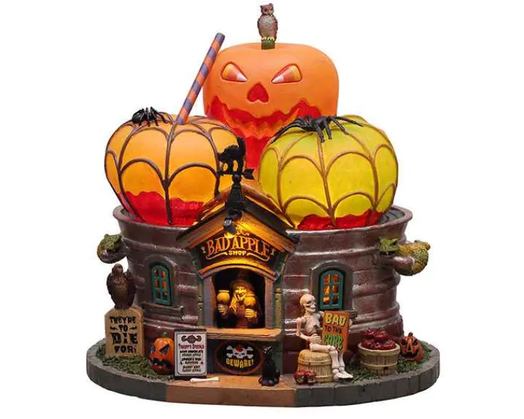 Lemax 15728 - The Bad Apple Shop, Battery-Operated (4.5V) - Spooky Town Houses