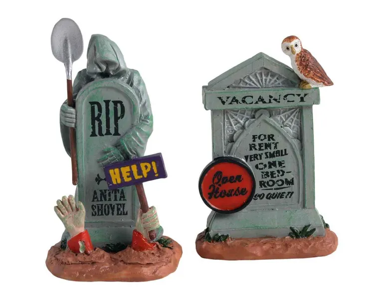 Lemax 14831 - Tombstone Duo, Set Of 2 - Spooky Town Accessories