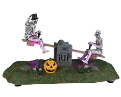 Lemax 24932 - Tombstone See-Saw, Battery-Operated (4.5-Volt) - Spooky Town Halloween Village Accessories