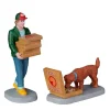 Lemax 22113 - Top Pizza Delivery, Set Of 2 - Christmas Village Figurines