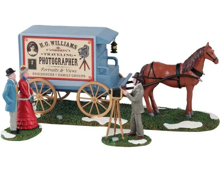 Lemax 13561 - Traveling Photographer Wagon, Set Of 3 - Table Pieces