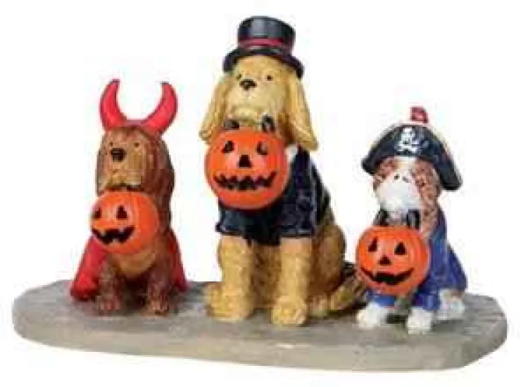 Lemax 12887 - Trick Or Dog Treats - Spooky Town Halloween Village Figurines