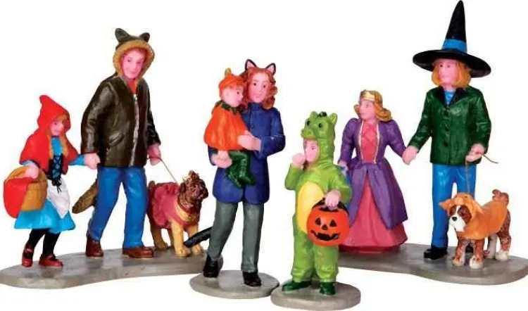 Lemax 42217 - Trick Or Treating Fun, Set Of 4 - Spooky Town Halloween Village Figurines