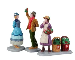 Lemax 22116 - Under The Mistletoe, Set Of 3 - Christmas Village Figurines