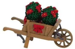 Lemax 64479 - Wheelbarrow With Poinsettias - Christmas Village Misc. Accessories