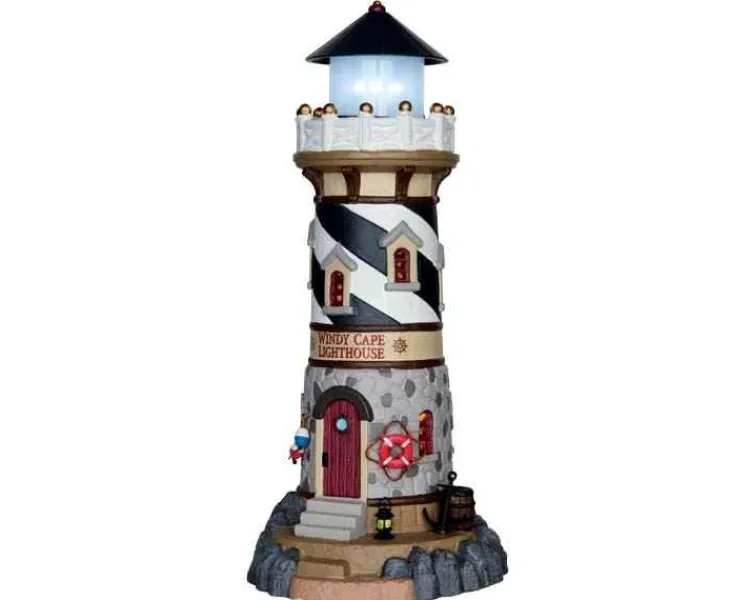 Lemax 65157 - Windy Cape Lighthouse, Battery-Operated (4.5 Volts) - Plymouth Corners